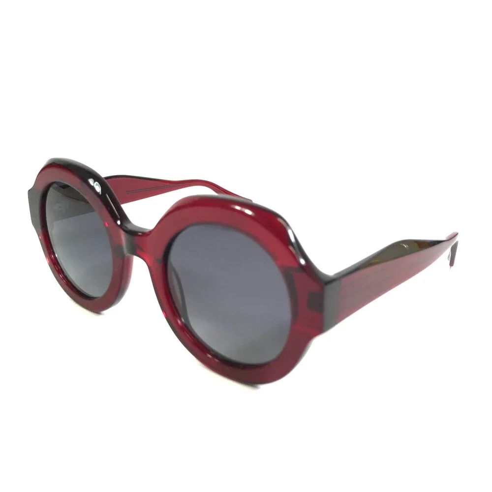 Gigi Studios Sunglasses MADDIE 67063/6 Red Round Frames w/ Blue Gradient Lenses